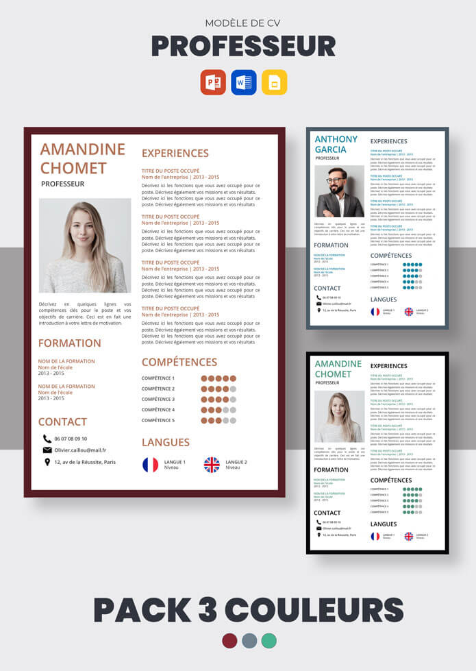 Cv Professeur Modèle CV Professeur à télécharger (Exemples) | CV Market