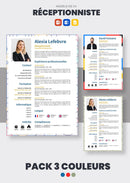 pack cv réceptionniste